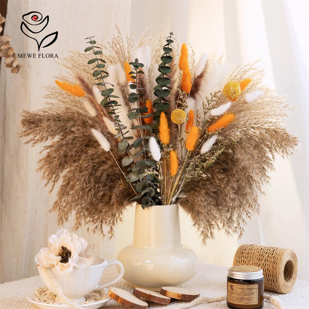 Dried Flower Bunch - Ramo de hierba de Pampas naranja