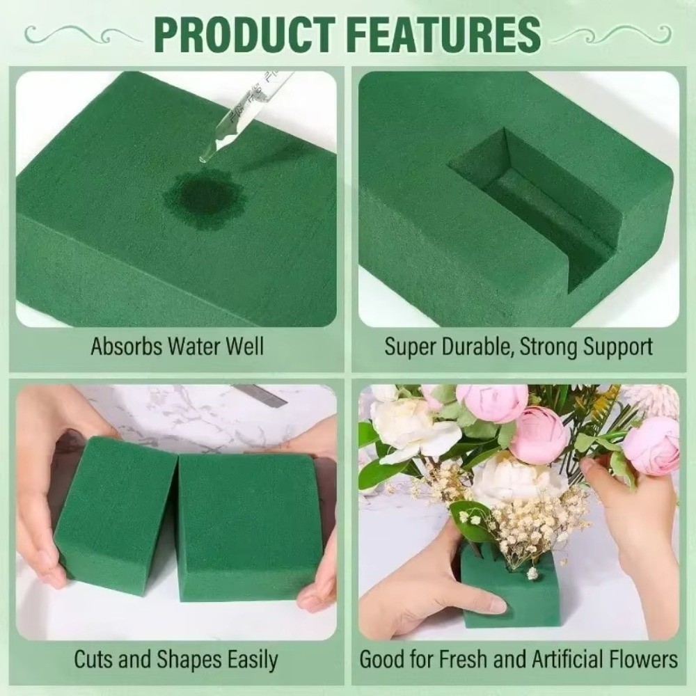 Bouquet Holder Foam - Ladrillos de Espuma Absorbente Rectangulares Verdes