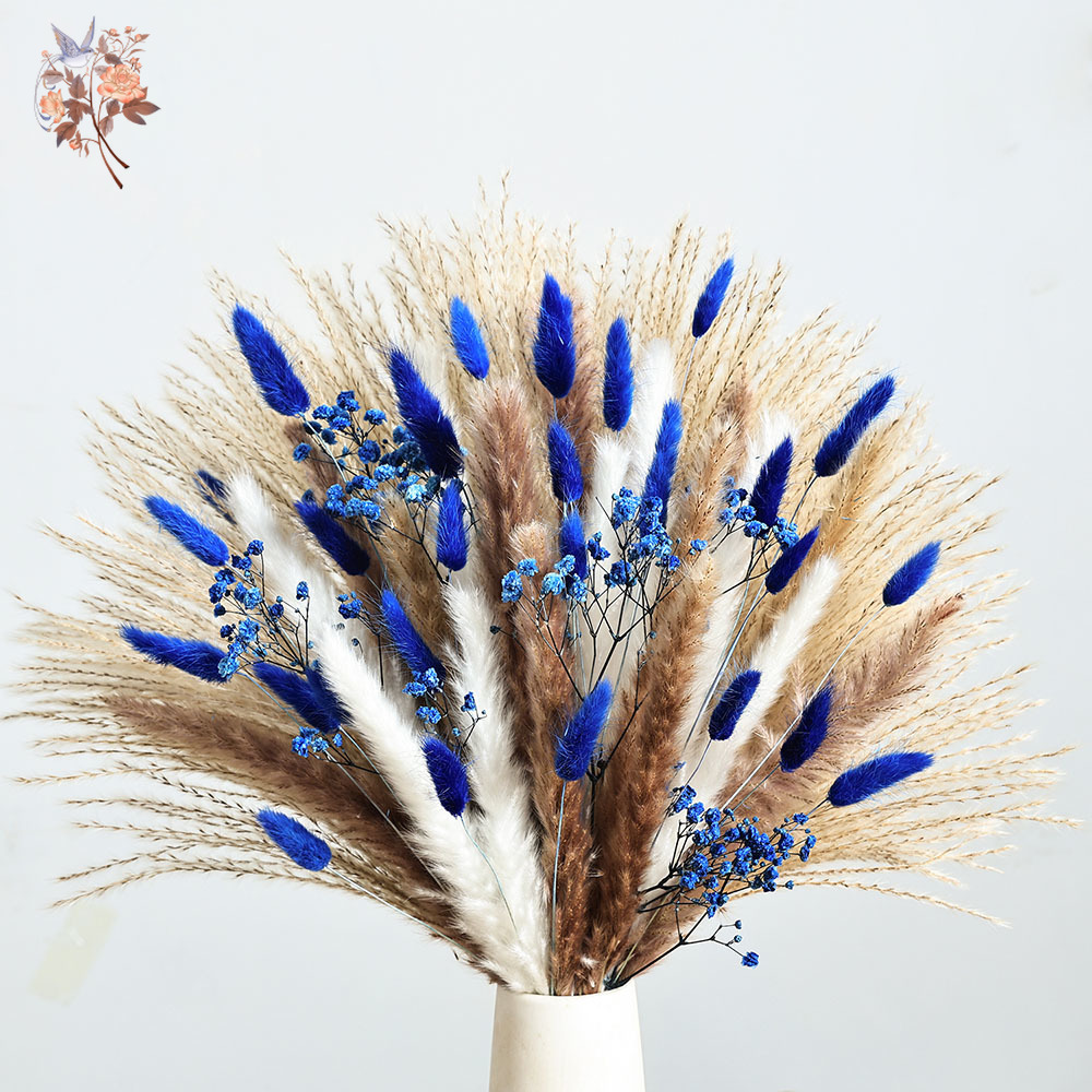 Cola de conejo esponjosa azul  - Dried Flower Bunch reseña y precio