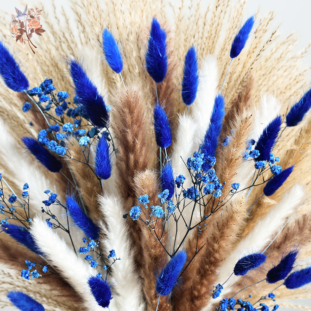 Cola de conejo esponjosa azul  - Dried Flower Bunch reseña y precio